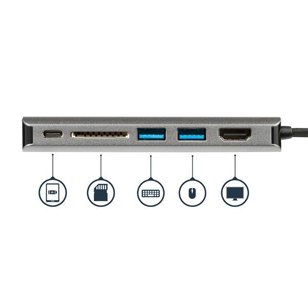 Adattatore Multiporta USB-C - Lettore Schede SD - Power Delivery - 4K HDMI - GbE - 2x USB 3.0