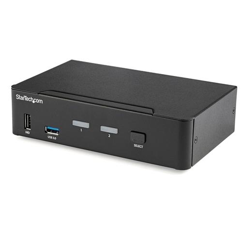StarTech.com Switch KVM DisplayPort 2 porte - 4K 60Hz - Singolo schermo - Switch KVM USB UHD DP 1.2 a doppia porta - Hub USB 3.