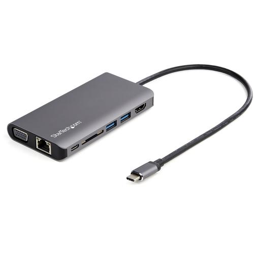 StarTech.com Adattatore multiporta USB C - Mini dock da viaggio USB-C con HDMI 4K o VGA 1080p - Hub USB 3.0 3x SD GbE audio pas