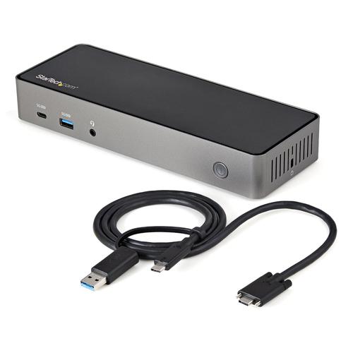 StarTech.com USB-C e USB-A Dock - Docking station universale triplo monitor DisplayPort e HDMI 4K 60Hz - 85W Power Delivery Hub