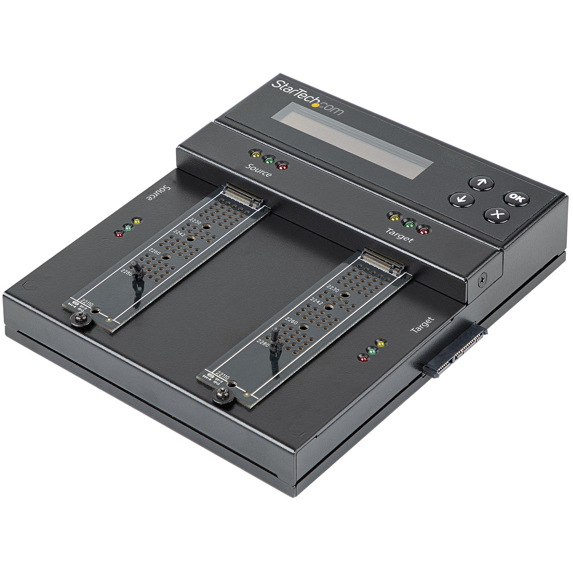 StarTech.com Duplicatore SSD/HDD M.2 SATA e M.2 Nvme - Clonatore/Eraser per dischi SSD Nvme M.2 PCIe AHCI - M.2 SATA - Duplicat