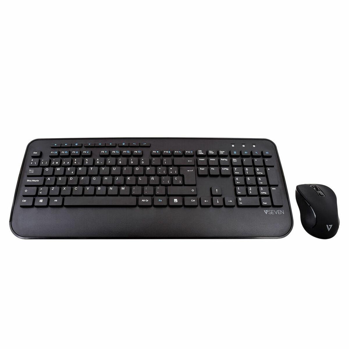 V7 Tastiera full-size/poggiapolsi QWERTY spagnolo CKW300ES nero (PRO WIRELESS KB MOUSE COMBO ES - FULL SIZE/PALMREST ES SPANISH
