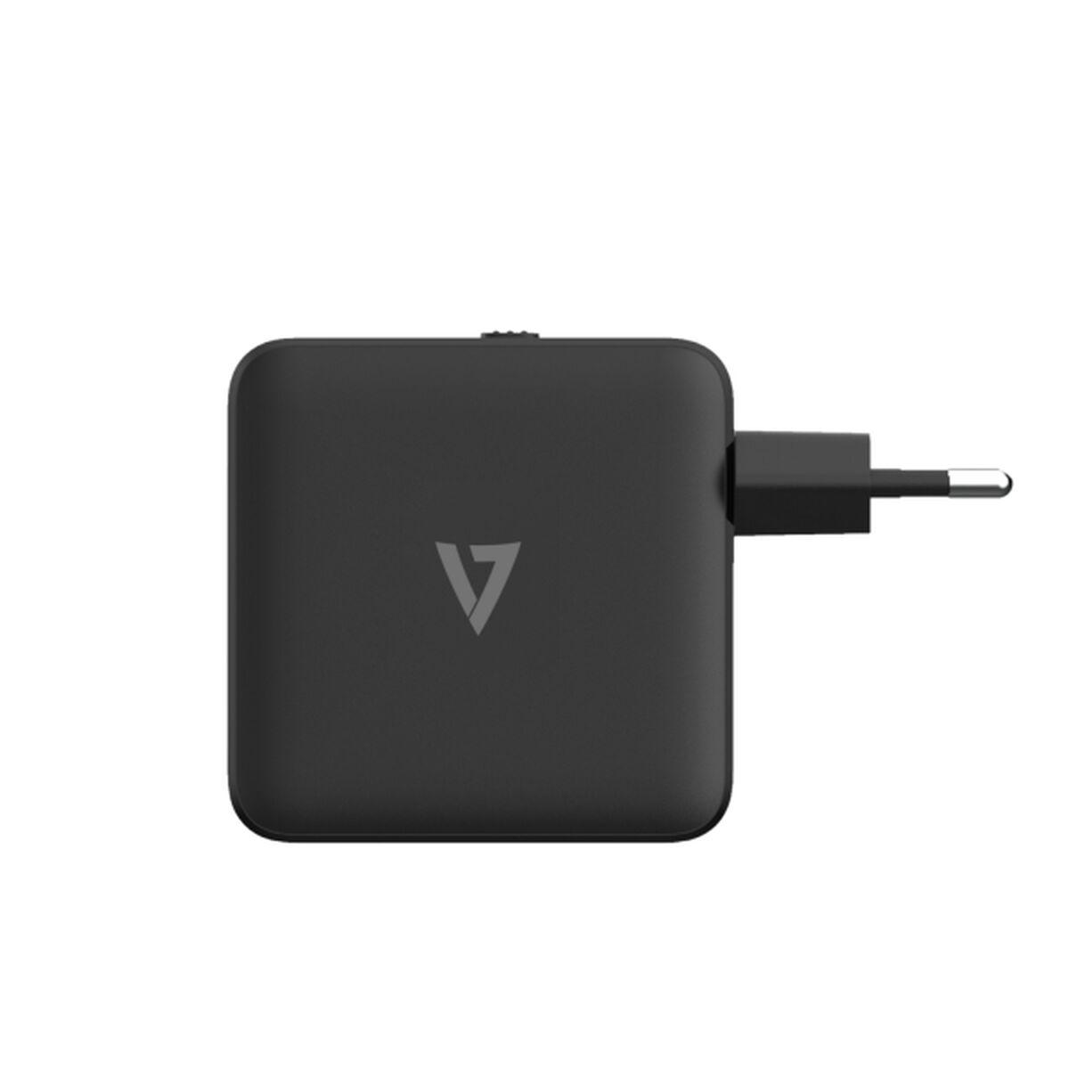 V7 ACUSBC65WGAN Universale Nero AC Interno (65W USB-C PD GAN AC CHARGER - 2 X USB-C PORTS INTL PLUGS)