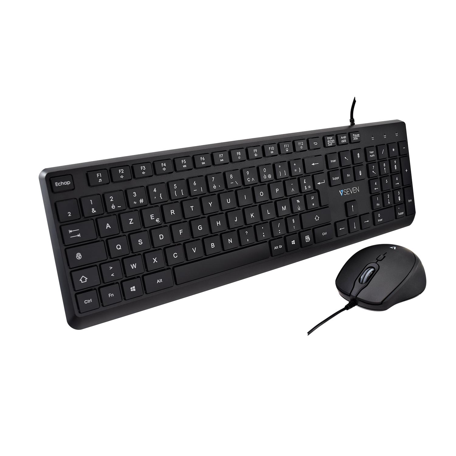 V7 CKU350ES Combo tastiera e mouse USB - Layout Spagna
