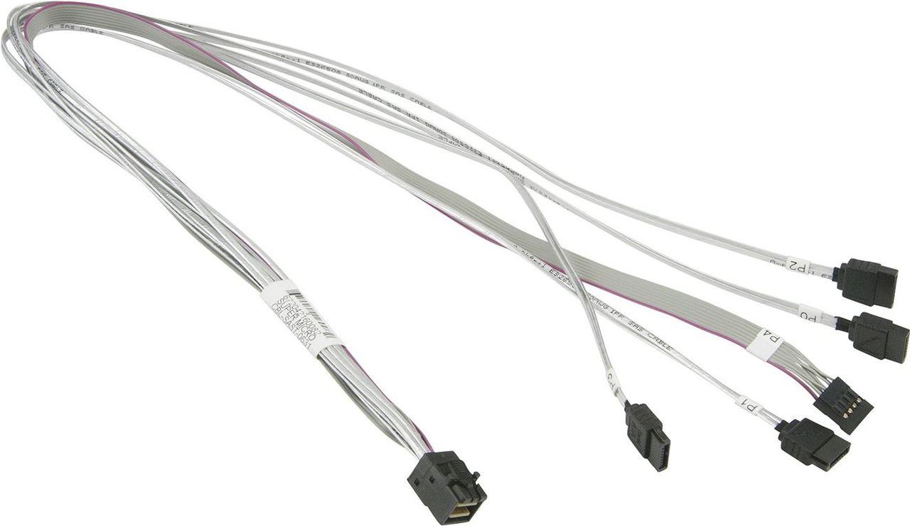 MiniSAS HD - 4 SATA 0,7 m, SFF 8087, 4 x SATA a 7 pin, bianco