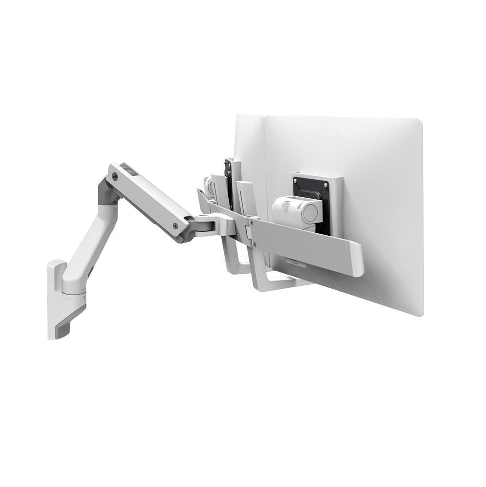 HX WALL DUAL MONITOR ARM WHITE