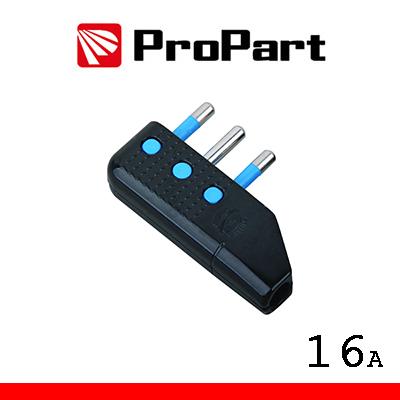 Spina 16A 2PT uscita cavo 90 nera polybag