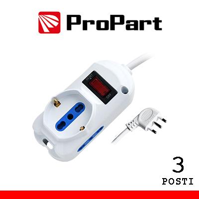 Multipresa 3pos bipasso bipasso/schuko spina10A inter.