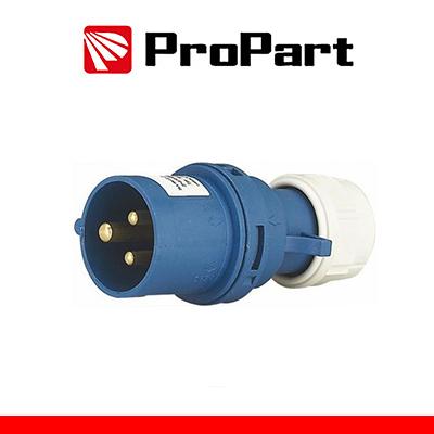 Spina Mobile Diritta Indust. CEE 16A-6h 2PT 220-250V IP44