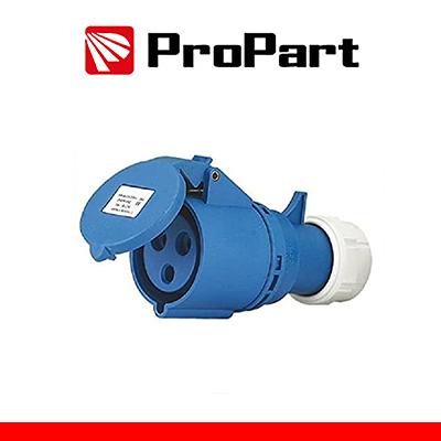 Presa Mobile Diritta Indust. CEE 16A-6h 2PT 220-250V IP44