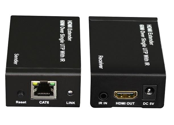 Kit TX-RX Extender HDMI 60MT UTP 1080p60Hz POE