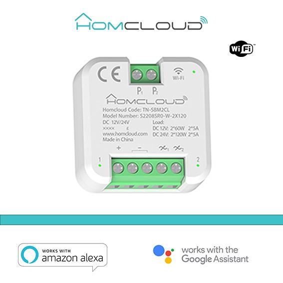 Modulo Pulsante Rel Wi-Fi 12/24V 2CH