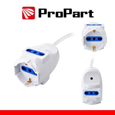 Prolunga lineare con Multipresa volante 3 posti Spina 2PT
