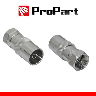 Adattatore antenna TV 75 Spina F - Presa TV 9.5mm metallic