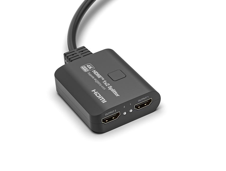 Splitter HDMI 1x2 18G HDCP2.3 4K60Hz Downscaler On-Off