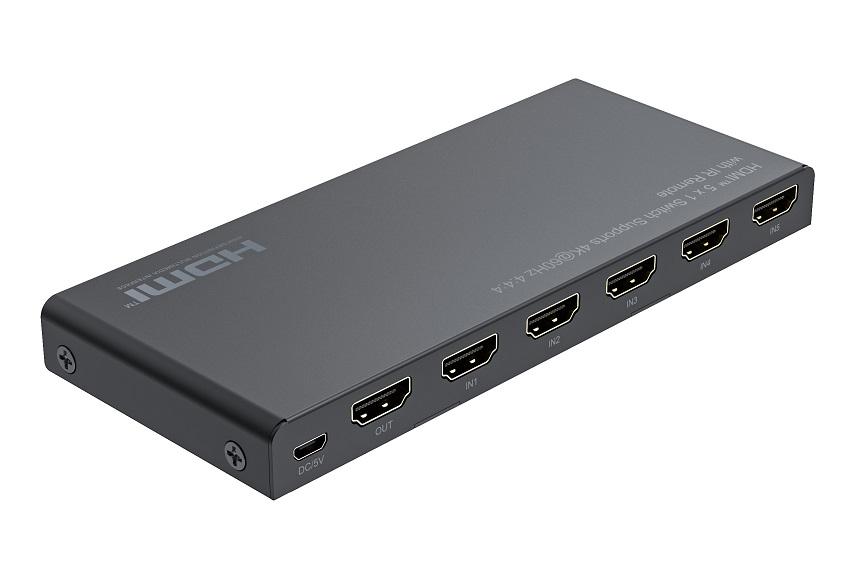 Switch 5x1 HDMI 2.0 18G 4k60hz HDR con telecomando IR