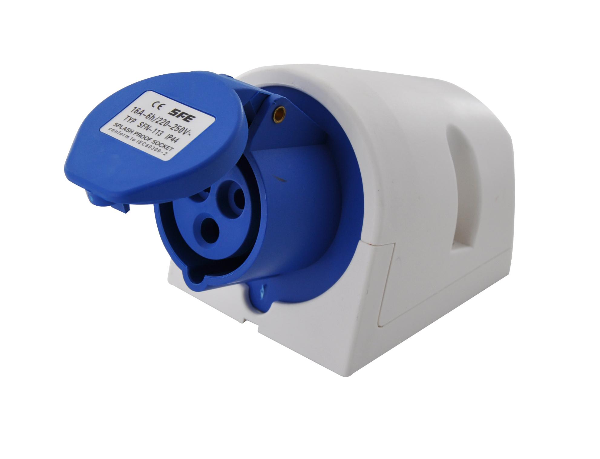 Presa a muro Indust. CEE 16A-6h 2PT 220-250V IP44