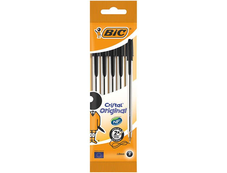 Confezione penna a sfera in cristallo originale BIC - punta rotonda da 10 mm - corsa da 04 mm - getto d'inchiostro a base di ol