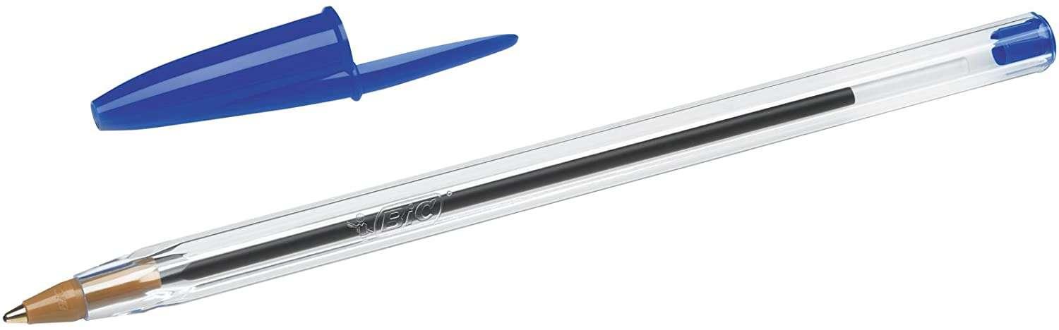 Penna sfera Originale Bic Cristal - Punta Tonda da 10 mm - Texture 04 mm - Incisione a base di olio - Colore Bluastro