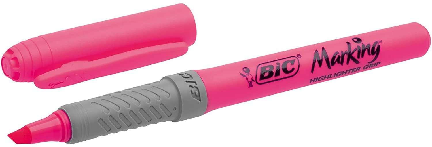 BIC ELIMINARE MARKER FLUSCENCE A GRIMINE - Base acqua con basilico - punta morbida - corsa tra 1.60 e 3.30 mm - colore rosa