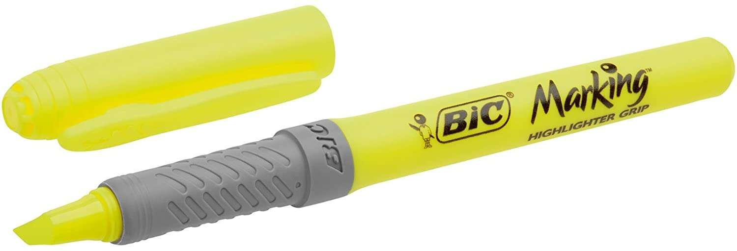 BIC ELIMINARE CRAID CLIP FLUORECENT SEMPLICE - INGGILIO A BASSA - Punto smusso - tratto tra 1.60 e 3.30 mm - colore giallo