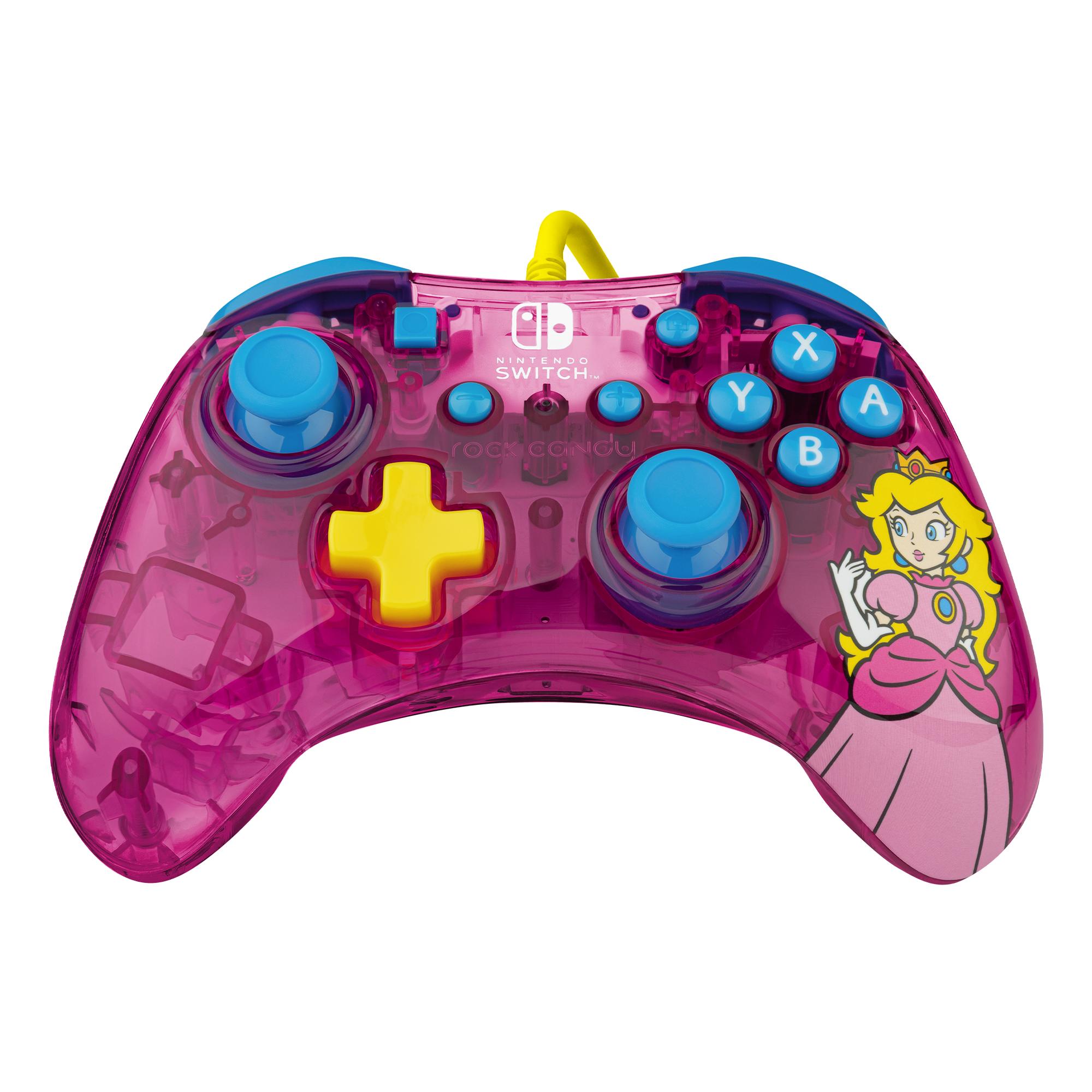PDP Rock Candy: Bubblegum Peach Rosa, Translucent USB Gamepad Analogico/Digitale Nintendo Switch, Nintendo Switch Lite, Nintend