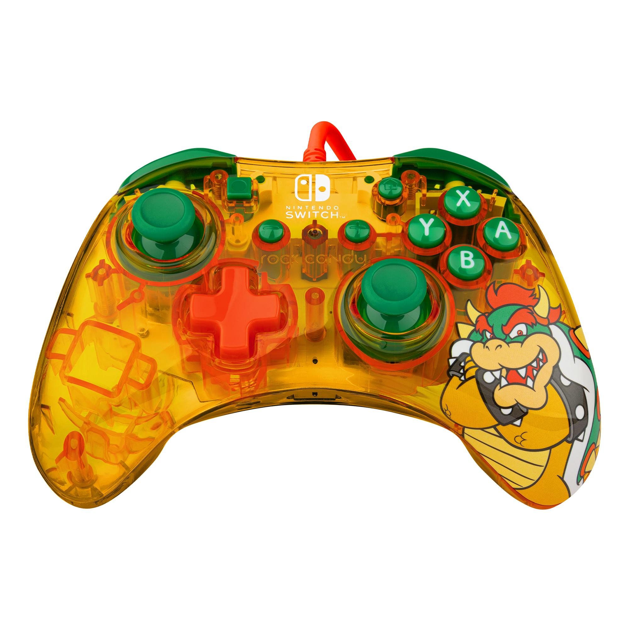 PDP Rock Candy: Lemon Bomb Bowser Verde, Translucent, Giallo USB Gamepad Analogico/Digitale Nintendo Switch, Nintendo Switch Li