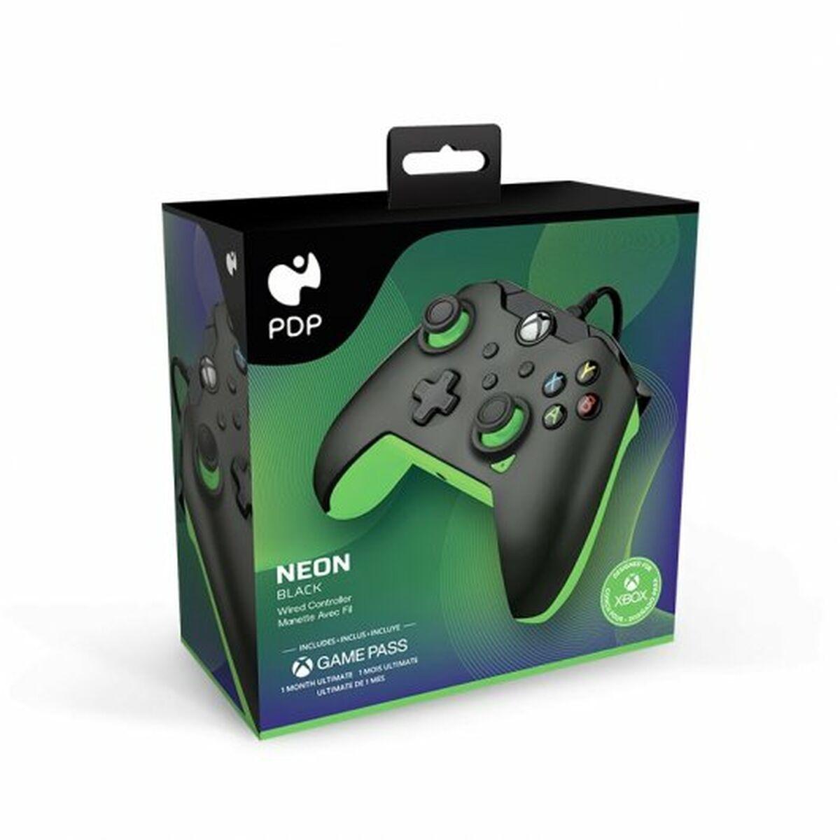 Controller cablato - Neon Black Black Green per Xbox Serie X S Xbox One PC