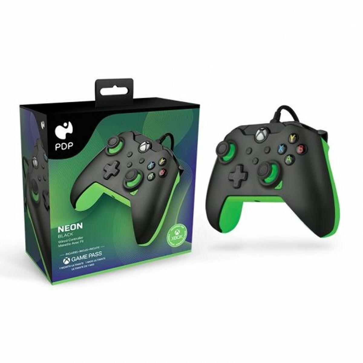 Controller cablato - Neon Black Black Green per Xbox Serie X S Xbox One PC