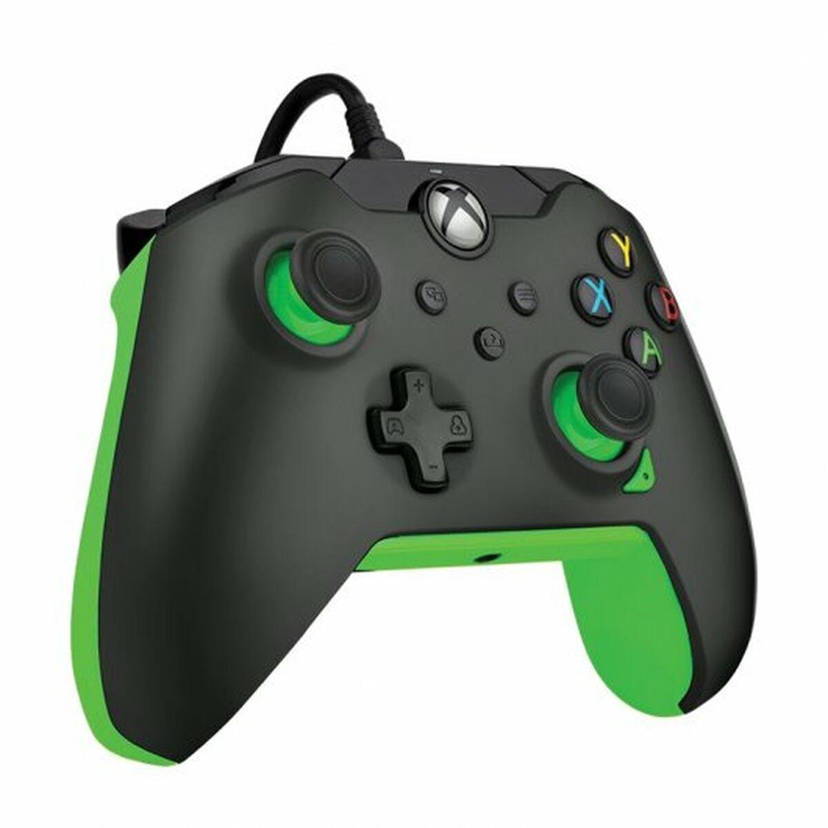 Controller cablato - Neon Black Black Green per Xbox Serie X S Xbox One PC