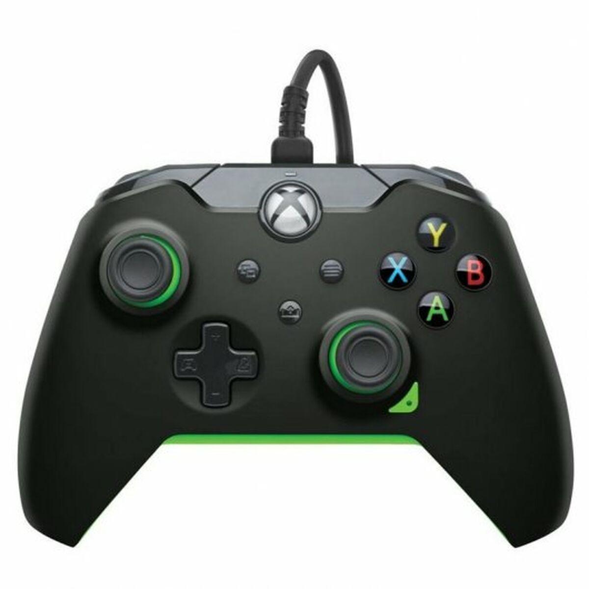 Controller cablato - Neon Black Black Green per Xbox Serie X S Xbox One PC