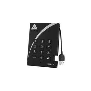 Apricorn Aegis Padlock USB 3.0 500GB disco rigido esterno Nero (HDD 500GB Apricorn Padlock - Secure USB 3.0 External - 5400rpm