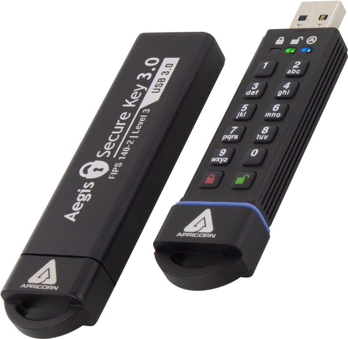 Apricorn Aegis Secure Key 3.0 unitÃƒÆ’Ã‚Â  flash USB 480 GB USB tipo A 3.2 Gen 1 [3.1 Gen 1] Nero (Aegis Secure Key U