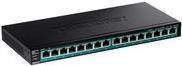 Trendnet TPE-TG161H switch di rete Supporto Power over Ethernet PoE Nero (16-PORT GIGABIT POE SWITCH - FANLESS DESIGN)