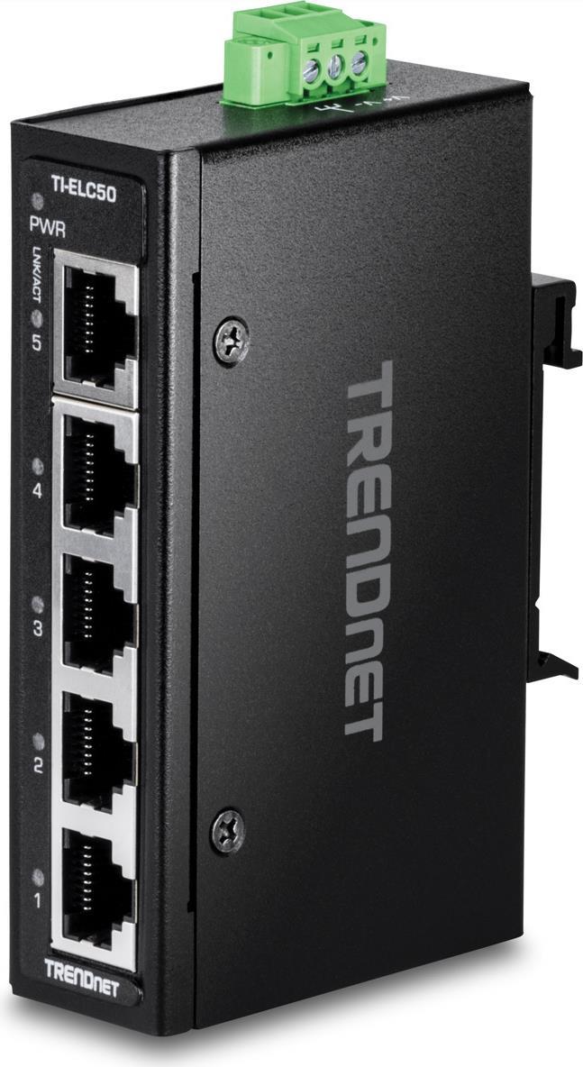 5-PORT INDUSTRIAL FAST ETHERNET - DIN-RAIL MINI SWITCH