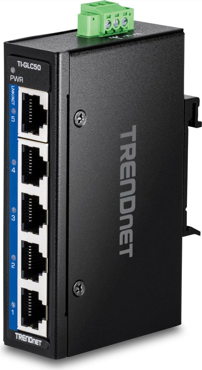 5-PORT INDUSTRIAL GIGABIT - DIN-RAIL MINI SWITCH