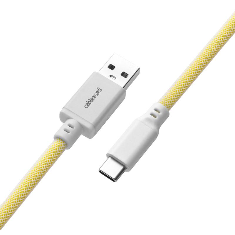 Cablemod CM-CKCA-CW-YW150YW-R cavo USB 1,5 m USB A USB C Giallo (CableMod Classic Coiled Keyboard Cable USB A to USB Type C 150