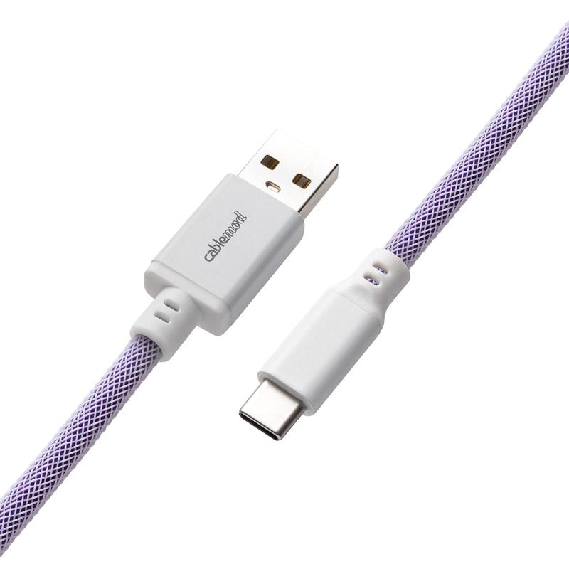 Cablemod CM-CKCA-CW-PW150PW-R cavo USB 1,5 m USB A USB C Nero (CableMod Classic Coiled Keyboard Cable USB A to USB Type C 150cm