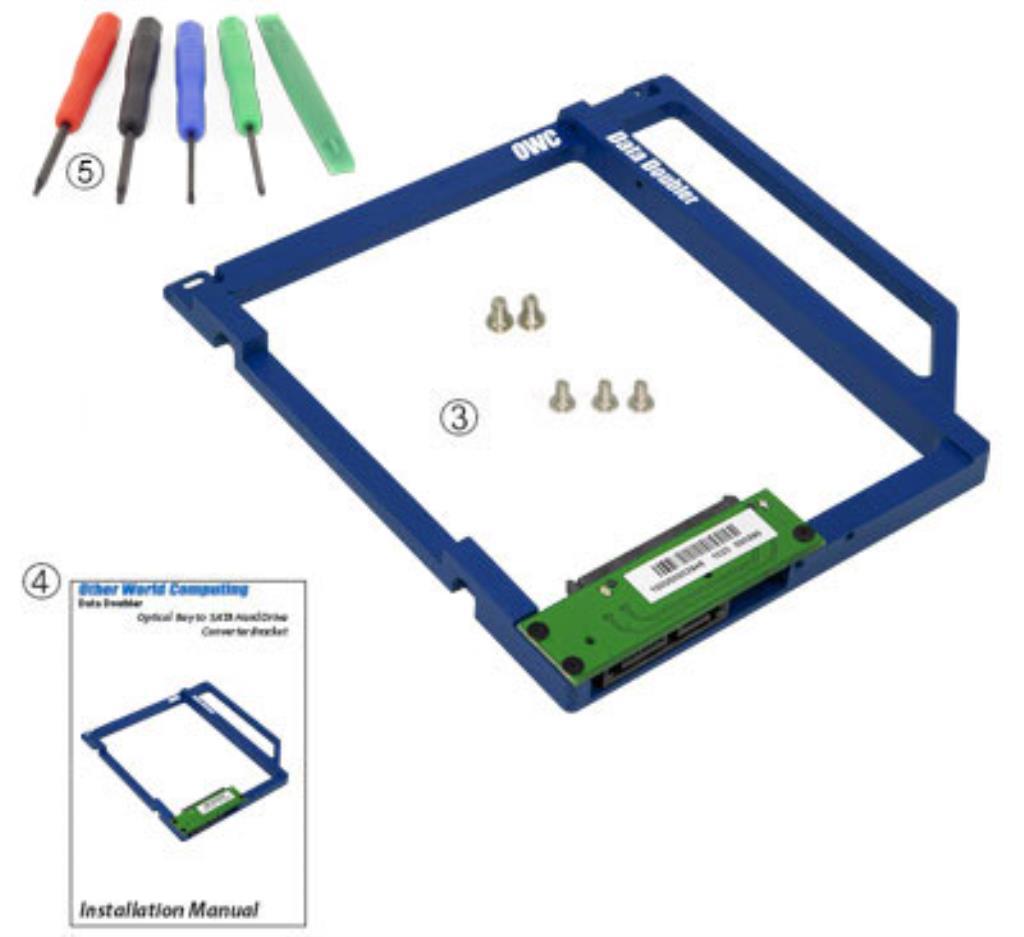 OWC Data Doubler: supporto per aggiunta HDD/SSD 2,5" al posto del masterizzatore - Compatibile MacBook Pro 2008-2012