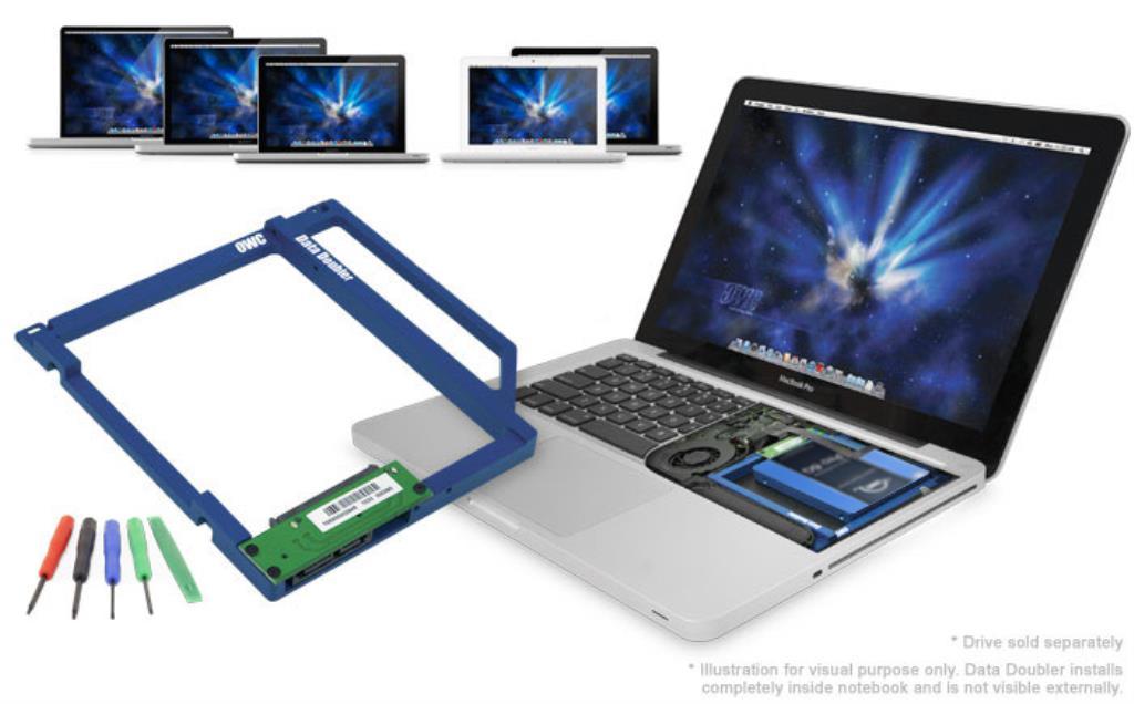 OWC Data Doubler: supporto per aggiunta HDD/SSD 2,5" al posto del masterizzatore - Compatibile MacBook Pro 2008-2012