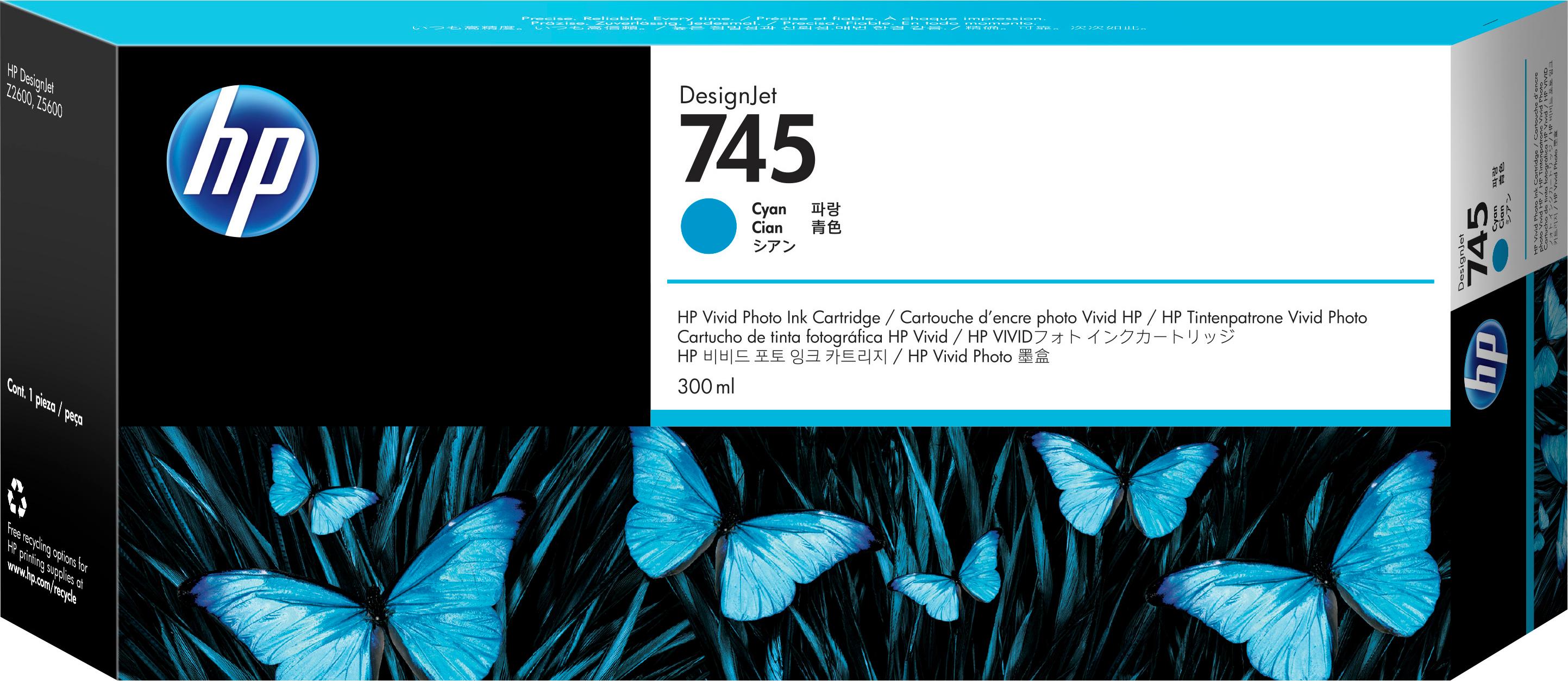 HP Cartuccia Inchiostro Ciano DesignJet 745 300 ml