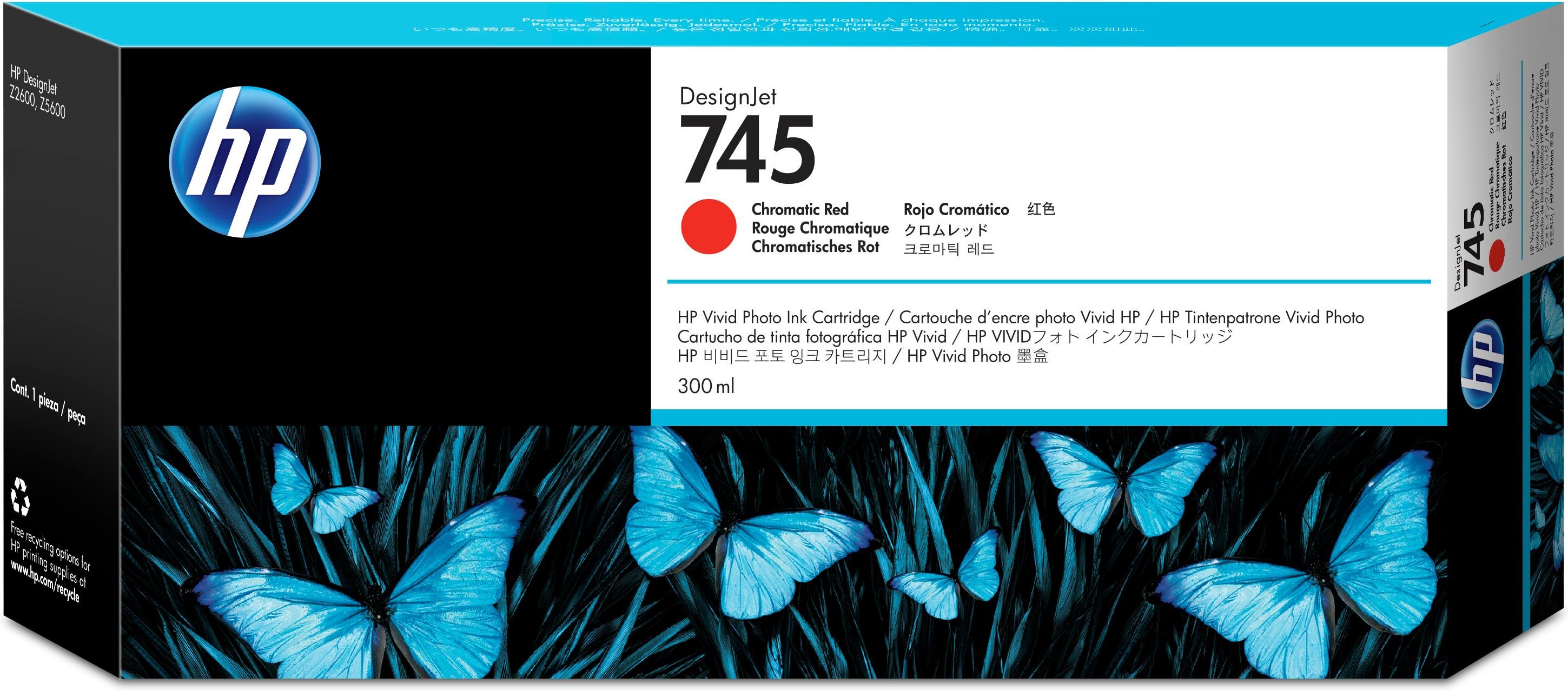 HP Cartuccia Inchiostro Rosso cromatico DesignJet 745 300 ml