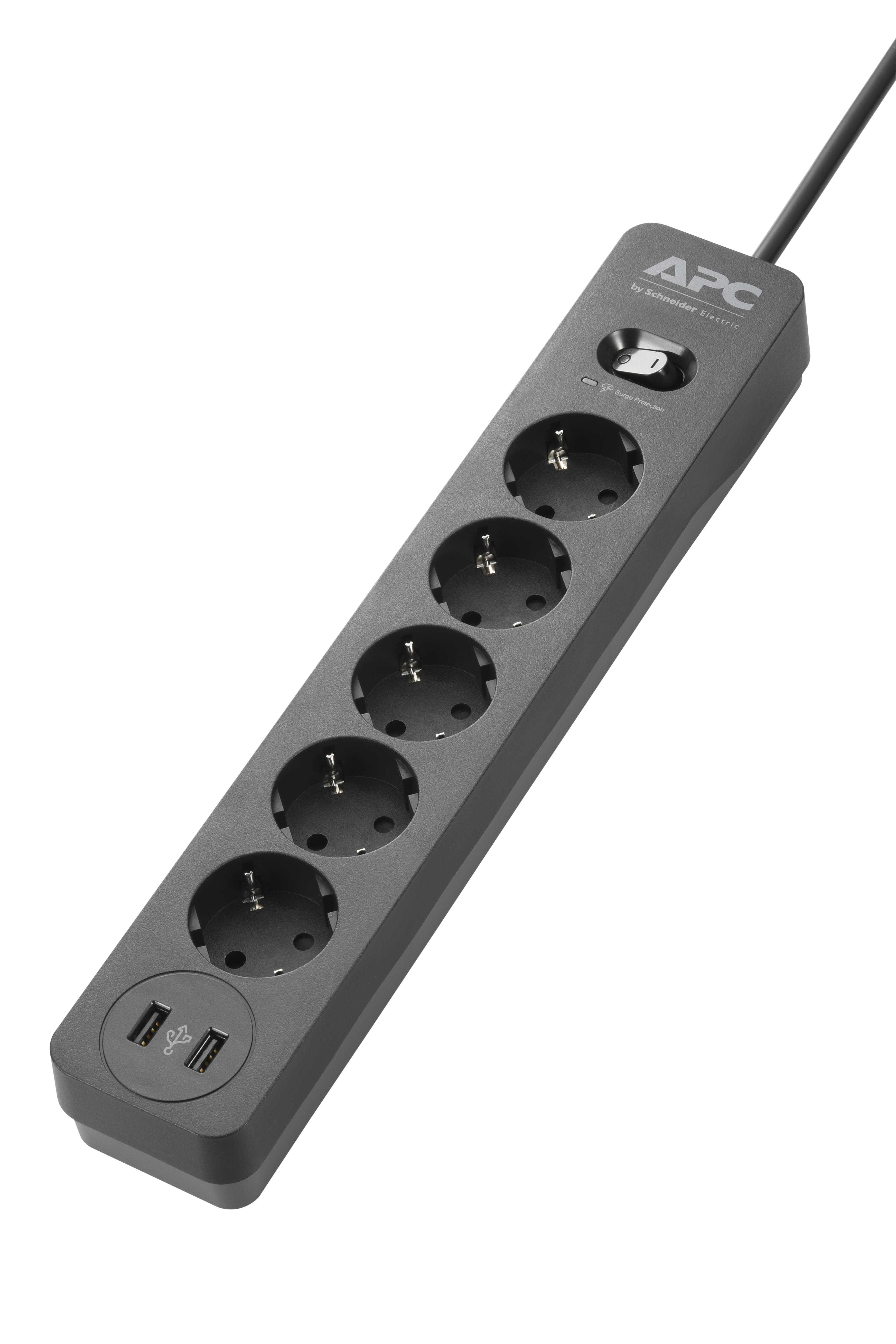 APC PME5U2B-GR protezione da sovraccarico Nero 5 presa[e] AC 230 V 1,52 m (APC Essential Surgearrest PME5U2B - st)
