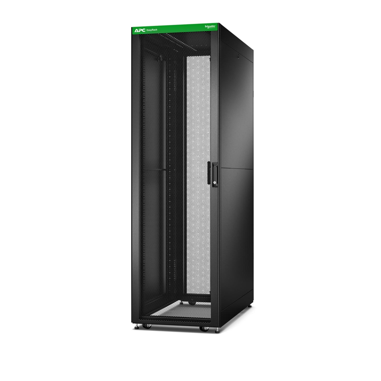 APC EASY RACK 600MM/42U/800MM WITH ROOF SIDE PANEL CASTORS FEET AND 4 BRACKETS NO BOTTOM BLACK Rack indipendenti Nero