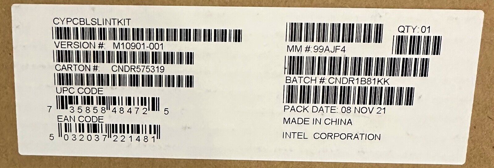 Intel CYPCBLSLINTKIT cavo...