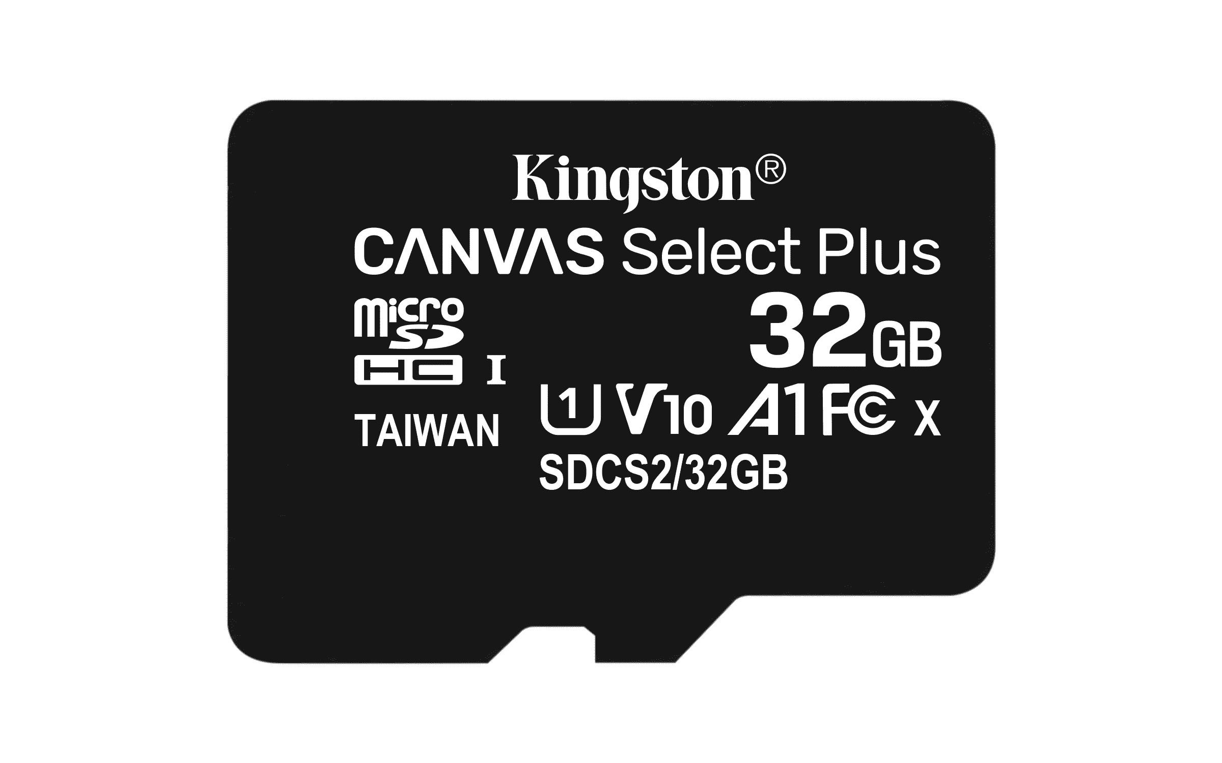 Kingston Technology Scheda micSDHC Canvas Select Plus 100R A1 C10 da 32GB adattatore