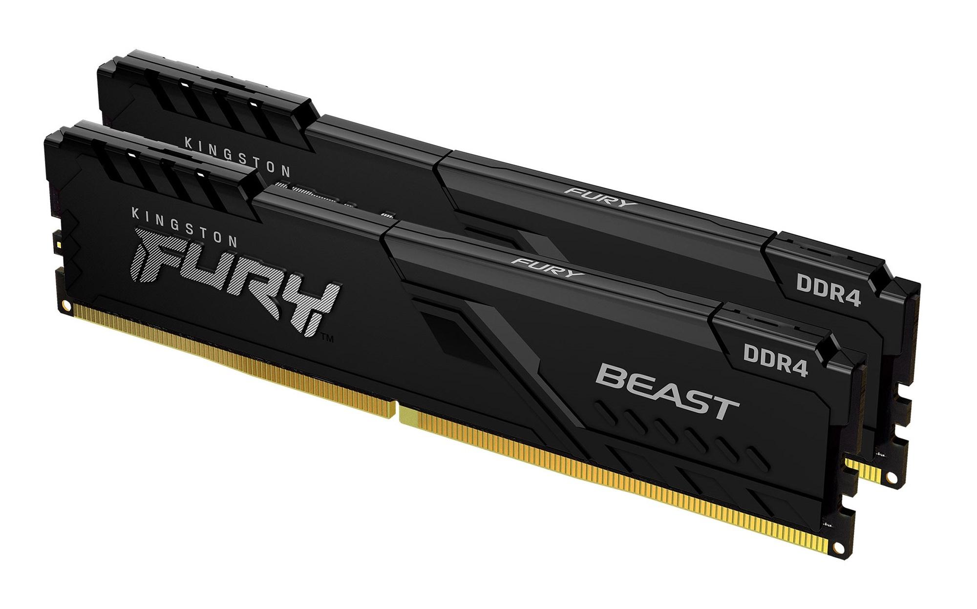 Kingston Technology FURY 16GB 3600MT/s DDR4 CL17 DIMM [Kit da 2] Beast Black (16GB DDR4-3600MHZ CL17 DIMM - [KIT OF 2] FURY BEA
