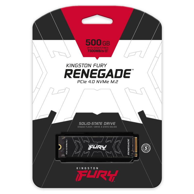 SSD KINGSTON M.2(2280) 500GB NVME SFYRS/500G FURY RENEGADE PCIE4.0X4 READ:7300MB/S-WRITE:3900MB/S
