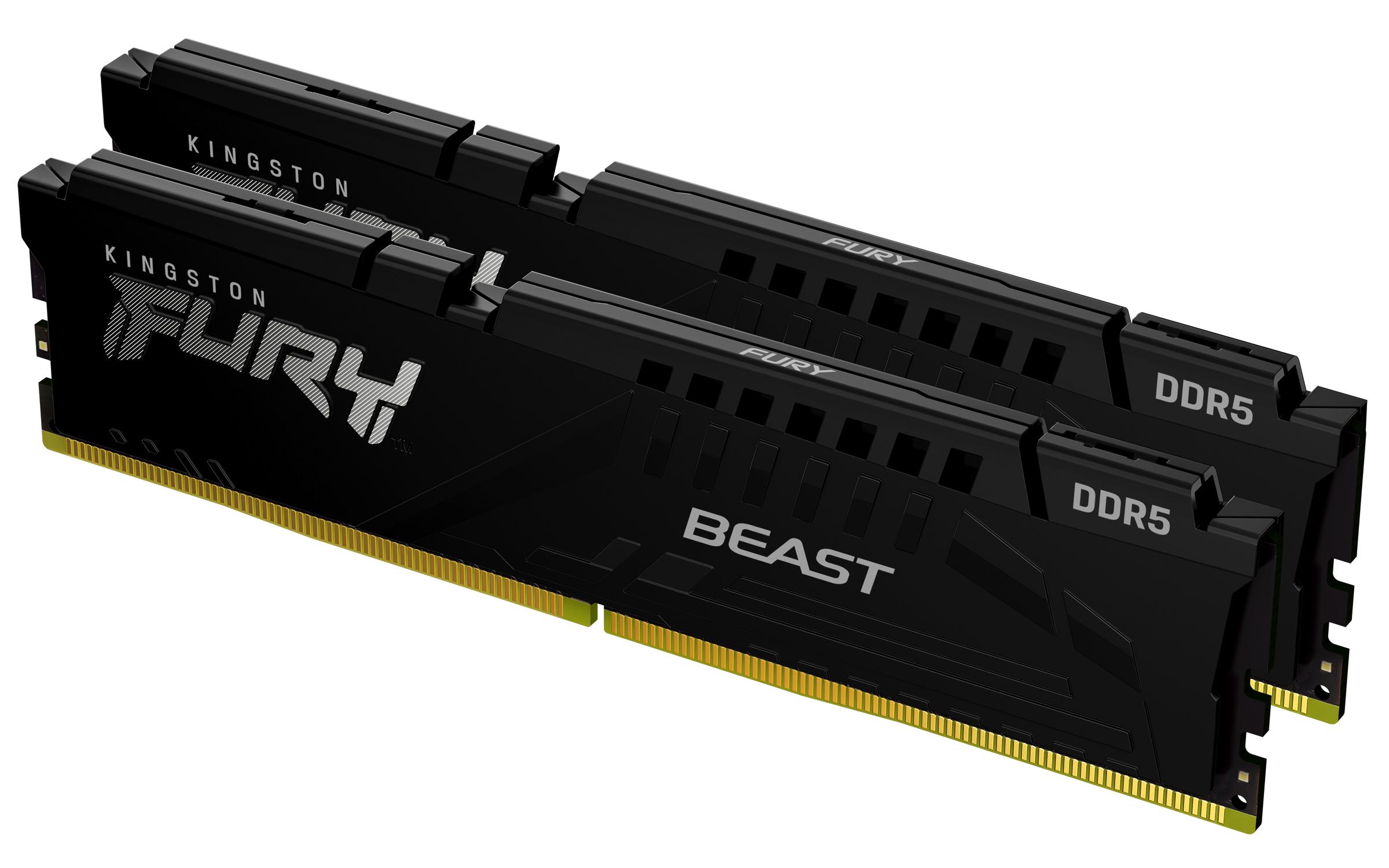 Kingston Technology FURY Beast 32GB 6400MT/s DDR5 CL32 DIMM [Kit of 2] Black XMP (Kingston 32GB 6400MT/s DDR5 CL32 DIMM [Kit of