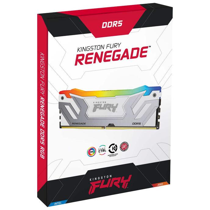 Kingston Technology FURY 48GB 8400MT/s DDR5 CL40 CUDIMM (Kit da 2) Renegade RGB Bianco XMP